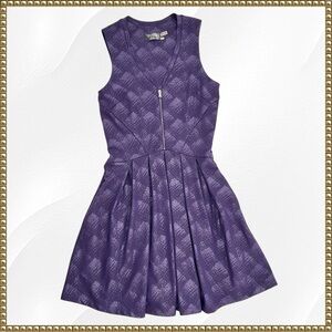 Guess Purple V Neck Sleeveless Fit and Flare Dress Size 4 NWT